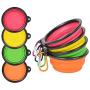 PetBonus 4-Pack Silicone Collapsible Dog Bowls, BPA Free Dishwasher Safe, Portable Foldable Expandable Travel Bowl, Food Water Feeding Cup Dish for Dogs Cats with 4 Carabiners