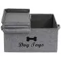 Large Canvas Dog Basket with lid 16.5''x12'' inch Storage for Dog Supplies - Perfect Puppy Storage bin for organizing Dog Doggie Toys and Accessories