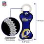 Pets First NFL Los Angeles Rams Football Dental Tough Dog TUG Bone Toy with Built-in Squeaker Attached to a Safe Rubber Teething Toothbrush PET Toy, Team Color, 14 x 5 (STL-3310)