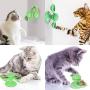 WWYM Pet Windmill Toys - Scratching Tickle Cats Hair Brush, Interactive Turntable Cat Toy with Suction Cup, Clean Tooth Accessories,Green