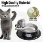 JOCHA cat Food Water Bowl Set for Food and Water Indoor Cats Stainless Steel Basic cat Small Dog pet Feeding Bowls Non-Slip Easy to Clean with Removable Rubber Base Cute Cats Painted (Black+Grey)