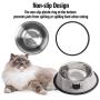 Stainless Steel Cat/Dog Bowls with Rubber Base Non-Slip Puppy Dish,Pets Feeder Bowl and Water Bowl Perfect Choice