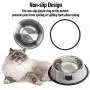 Stainless Steel Cat/Dog Bowls with Rubber Base Non-Slip Puppy Dish,Pets Feeder Bowl and Water Bowl Perfect Choice Stainless Steel Cat/Dog Bowls with Rubber Base Non-Slip Puppy Dish,Pets Feeder Bowl and Water Bowl Perfect Choice