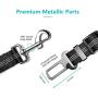 Upgraded Dog Seat Belt, Adjustable Pet Car Harness for Small Medium Large Dogs and Cats, Durable Reflective Pet Vehicle Safety Belt, with Elastic Nylon Buffer, Perfect for Travel and Daily Use (Black)