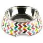 French Bull Stainless Steel and Melamine Designer Dog Bowls for Dogs or Cats, Small, White French Bull Stainless Steel and Melamine Designer Dog Bowls for Dogs or Cats, Small, White