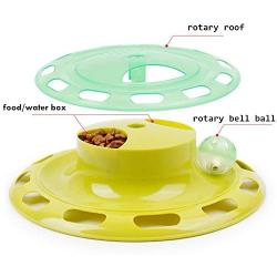 HYSUNG Pet Dog Cat Training Toy Tool Cats Interactive Smart Toys Feeder Creative Double Layer Rotary Feeding Toys with Ball