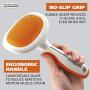 WAHL Premium Large Pet Slicker Brush with Ergronomic Rubber Grips for Comfortable Brushing of Dogs and Cats - Model 858407,Orange/White