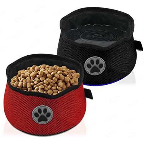 Pawyager Collapsible Dog Bowl, 2 Pack Portable Pet Feeding Watering Dish, Walking Parking Traveling