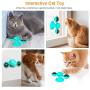 BiaoGan 2 Pack Windmill Cat Toy, Turntable Teasing Pet Toy with Suction Cup Include 1 Green & 1 Yellow, Scratching Tickle Cats Hair Brush Funny Kitten Toys.