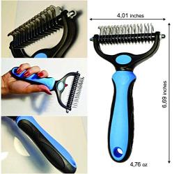 D&Z Pet Grooming Tools for Cats and Dogs with Medium to Long Hair, Dual Sided 9X17 Teeth Rake, Comb and Brush Plus Zipper Bag kit, Gently and Safe Removes Loose Hair, Eliminates Tangles, Knots.