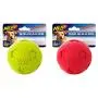 Nerf Dog Soccer Ball Dog Toys with Interactive Squeaker, Lightweight, Durable and Water Resistant, 4 Inches, For Medium/Large Breeds, Two Pack, Green and Red