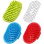 3 Pieces Pet Shampoo Brush Set Include 1 Piece Dog Shampoo Rubber Brush with Fur Catching Screen and 2 Pieces Dog Grooming Brush Set for Long and Short Hair Small Pets Dogs Cats Shampooing Massaging