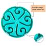 ARKEBAN Slow Feed Dog Bowl, Dog Chew Toy, Fun Feeder Slow Bowl, Bloat Stop Dog Puzzle Bowl Maze, Cat Food Water Bowl Pet Interactive Non Skid, Blue
