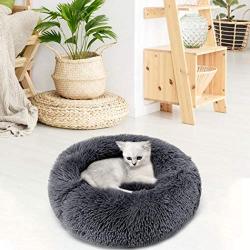 Legendog Cat Bed for Indoor Cats, Warm Cute Cat Bed for Kittens, Cat Bed Round Faux Fur Cat Bed, Anti-Slip Cat Cushion Bed with Soft Pet Blanket