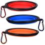 Cosmos 3 Pack Silicone Portable Collapsible Folding Dog Bowl for Pet Cat Food Water Feeding
