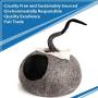MEOWFIA Premium Cat Bed Cave (Large) - Eco Friendly 100% Merino Wool Beds for Cats and Kittens