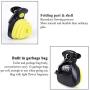 HJJ Portable Dog Scooper Pooper, Expandable Sanitary Dog Waste Pick Up with Carabiner Bag Yellow,