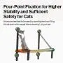 pidan Cat Hammock Window Cat Bed Cat Window Perch Window Seat with Extra Cat Scratch Pad Three-Layer Screw Nut Suction Cups Cotton-Linen