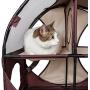 PET LIFE Kitty-Play Collapsible Travel Interactive Kitty Cat Tree Maze House Lounger Tunnel Lounge, One Size, Brown and Khaki
