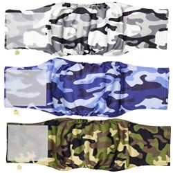Pet Magasin Male Dog Belly Manner Band Wraps Nappies (3 Pack) (Small, Camo)