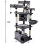 SUPERJARE Cat Tree Equipped with Spacious Perches & Plush Condos, Multi-Level Kitten Activity Tower with Scratching Posts & Basket Lounger