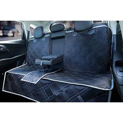 njnj 100% Waterproof Bench Car Seat Cover Protector - Strong Durable,Nonslip Dog Seat Cover for Back Seat Compatible for Middle Seat Belt,Universal Size Fits for Cars,Trucks & SUVs