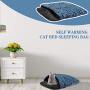 Cuddle Cat Cave Bed for Indoor Cats & Small Dogs, Cat Calming Bed for Anxiety, Self Heating Warming Pet Sleeping Bed, Non-Slip Leopard Mattress House for Kittens, Puppies, Small Breeds Dogs