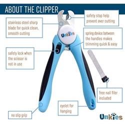 Unkies Dog Nail Clipper Large Breed Heavy Duty Trimmer - Travel Pouch and Easy Pictured Instructions - Latest Model