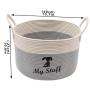 Geyecete Dog Toy Box Storage Round Cotton Rope Pets Toy Box- Baskets for Dog Toys Laundry Basket Storage Bin Living Room Organizer