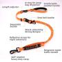 Canple Dog Leash multifuctional with car seat Belt Buckle for Medium to Large Dogs No Pull Shock Absorbing Strong Bungee Reflective Dog Training Leash 4-6 ft 2 Padded Traffic Handle