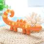 FAMKIT Durable Lizard-Pattern Safe Pet Dog Puppy Grinding Teeth Biting Toy(Yellow)