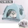 shenjin Detachable Pet Bed with Cushion Dog Cages Summer Indoor for Small Medium Dog Puppy Pet Kennel Cat Sleeping House Pet Tent Kitten House(Green M)