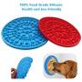 Dog Lick Pad 2pcs New Version Dog Licking Pads for Bathing with Powerful Suction Cup Dog Peanut Butter Lick Mat Used for Pet Bathing Grooming and Dog Training with Groom Brush by Free