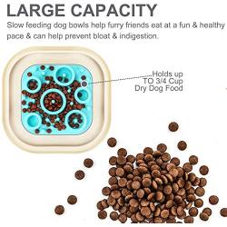 Bolux Slow Feeder Dog Bowls, 11''×11'' No-Spill Dog Food Puzzle Bowl, Pet Slow Feeder Lick Mat, Puppy Funny Feeder Bowl, Large & Heavy Dog Dishes, Slow Eating Pet Bowl for Small Medium Large Dogs