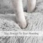 WAYIMPRESS Calming Dog Bed for Small Dog&Cat ,Comfy Self Warming Round Dog Bed with Fluffy Faux Fur for Anti Anxiety and Cozy (20 x 20 Inch, Grey)
