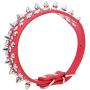Dogs Kingdom 10''-24'' Length Soft Leather Mushrooms Rivet and Spikes Studded Adjustable Buckle Pet Puppy Dog Collar for Small Medium Large Dogs Breeds
