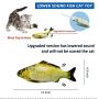 Floppy Fish Cat Toy,Interactive Fish Cat Toys,11''USB Charging Dancing Fish Cat Toy,Made of Cotton and Short Plush,Cat Kicker Fish Toy Can Chew and Kick,Reducing Stress for Cats.（Must Tap to Start）