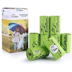 EcoPettie Pet Waste Bags Compostable - Dog Poop Bags Biodegradable - Dog Waste Bags Super Thick - Poop Bags for Dogs 8 Rolls 80 Counts - OK-compost and EN13432 Certified as 100% Biodegradable