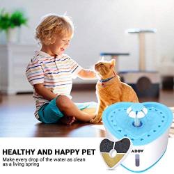 ADOV Pet Water Fountain, 2.5L Indoor and Outdoor Automatic Electric Pet Drinking Dispenser with Replaceable Carbon Filter, Super Quiet Portable Flower Style Hygienic Water Bowl for Cats, Dogs