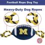 Pets First NCAA Michigan Wolverines Football Dog Toy, Tough Quality Nylon Materials, Strong Pull Ropes, Inner Squeaker, Collegiate Team Color