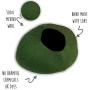 Walking Palm Felted Wool Cat Cave Bed (Green)