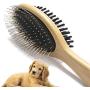 Professional Double-Sided Dog Brush for Long or Short Haired Dogs and Grooming Comb Cleans Pet Shedding and Dirt for Short Medium Long Hair Eco Friendly Dual Sided Pin and Bristles for Deshedding Hair