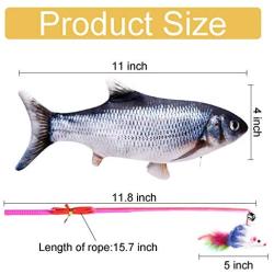 Salalish Floppy Fish Cat Toy, Moving Fish Toy, Interactive Flopping Cat Kicker Fish Toy, Wiggle Fish Catnip Toys, Electric Realistic Flipping Catfish Toy for Indoor Cats Pets Kitten