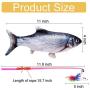Salalish Floppy Fish Cat Toy, Moving Fish Toy, Interactive Flopping Cat Kicker Fish Toy, Wiggle Fish Catnip Toys, Electric Realistic Flipping Catfish Toy for Indoor Cats Pets Kitten
