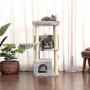 Hey-brother Multi-Level Cat Tree Condo Furniture with Sisal-Covered Scratching Posts, 2 Plush Condos, Plush Perches, for Kittens, Cats and Pets