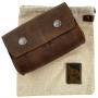 Taco Dog, Poop Bag Pouch Handmade from Full Grain Leather - Convenient Carrier, Clips onto Leash, Dispenser, Easy Cleanup When Walking - All Natural, Lightweight, Accessory - Bourbon Brown