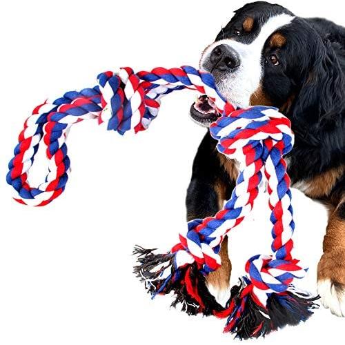 Youngever 3.5 Feet Dog Rope Toys for Aggressive Chewers, Tough Rope Chew Toys for XL, Large and Medium Dog, Indestructible Cotton Rope for Large Breed Dog Tug War Teeth Cleaning