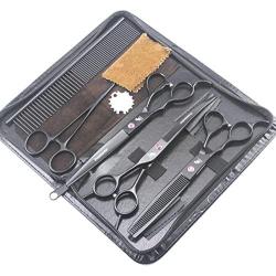 7.0 inch Left Handed Dog Hair Cutting Scissors Curved and Thinning Shears Kit Pet Grooming Supplies with Bag by Freelander