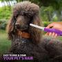 Detangling Pet Comb with Long & Short Stainless Steel Teeth for Removing Matted Fur, Knots & Tangles – Detangler Tool Accessories for Safe & Gentle DIY Dog & Cat Grooming (Grooming Comb)