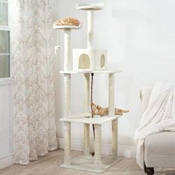 PETMAKER Sleep and Play Cat Toy Tree, 6, Ivory